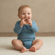 Zavinovací body s ohrnutým rukávem modré vzor obdélník Babyservice