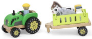 Dřevěný traktor se zvířátky Viga