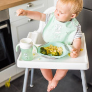 Lžička silikonová s obalem růžová 6 m+ Babyono