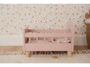 Postýlka pro panenky dřevěná s peřinkou Pink Little Dutch