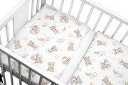 Sada do postýlky Mantinel s povlečením, 3D sada - Malý Medvídek, bílá/béžová Baby Nellys