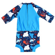 Plavky Happy Nappy kostýmek 3/4 rukáv Sunsuit Vodní svět