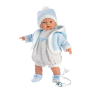 Realistická panenka Roberto se zvuky a měkkým látkovým tělem 33 cm Llorens