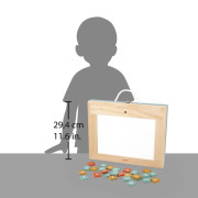 Dřevěný kufřík 4v1 s magnetickou tabulí Janod