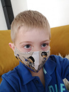 Látková respirační rouška - maska pro děti 7 - 12 let s kapsičkou piráti