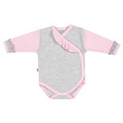 2-dílná kojenecká souprava New Baby Puntík II šedo-růžová