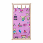 Dřevěná postýlka-kolébka pro panenky s povlečením bears Baby Mix