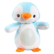 Lampička tučňák 22cm plyšový stojící měnící barvu modrá