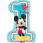 Číslice 1 Mickey 48 x 71cm - fóliový balónek