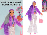 Panenka módní s vlasy měnící barvu a doplňky 29 cm