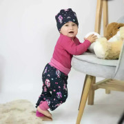 Dětské tepláky s vysokým pasem Panenka - tmavě modrá Esito