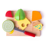 Set dřevěých potravin sýry na desce Bigjigs Toys