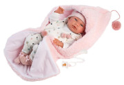 New Born holčička 73886 Llorens - realistická panenka miminko - 40 cm