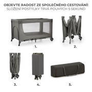 Postýlka cestovní Joy 2 Dark grey Kinderkraft