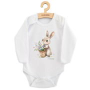 Dětské body s potiskem New Baby Králíček s květinkami