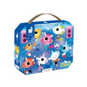 Puzzle v kufříku Jednorožec na koncertě 24 ks Janod