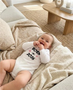 Dětské body s potiskem New Baby Born in 2026 pink