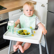 Lžička silikonová s obalem růžová 6 m+ Babyono