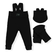 Rostoucí žebrované kalhoty s laclem Color Black Esito