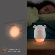 Medvídek BENNY hnědošedý - noční světlo se senzorem soumraku Zazu