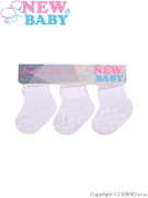 Kojenecké pruhované ponožky bílé - 3ks vel. 62 (7 - 8) New Baby 
