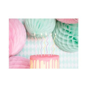 Svíčky dortové úzké spirály pastelové 8 ks