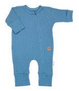 Rostoucí žebrovaný overálek, čepička a botičky Nature - jeans Baby Nellys