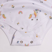Rostoucí bodyčko pro miminka s krátkým rukávem Unicorn bílé Esito