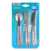 Příbor kovový Exotic Animals 3 ks růžový Canpol babies