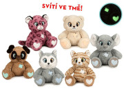 Zvířátka plyšová 25 cm sedící svítící ve tmě 