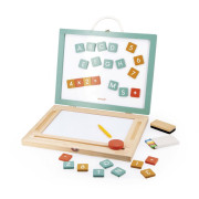 Dřevěný kufřík 4v1 s magnetickou tabulí Janod