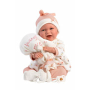 Realistická panenka miminko se zvuky a měkkým látkovým tělem Llorens