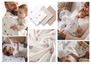 Mušelínové - super měkké plenky, 3 ks 70x70 cm Pudrová Baby Ono