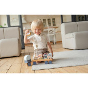 Kamion s auty - dřevěná skládačka 12 dílů Cubika