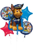 Balónkový buket Tlapková Patrola – fóliové balónky 5 ks na oslavu