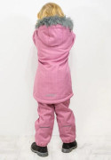 Dívčí zimní softshellový kabát s beránkem Antique pink Esito