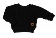 Rostoucí oversize pletený svetřík pro miminko černý Baby Nellys