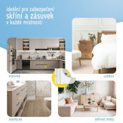 Magnetické zámky bílé na skříně a zásuvky sada 4 ks + 1x magnetický klíč Sipo