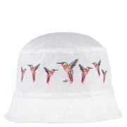 Letní klobouček s potiskem Kolibříci bílá RDX
