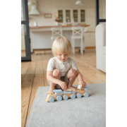 Duhový vláček s dvěma vagony - dřevěná skládačka 15 dílů Cubika