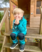 Softshellové kalhoty dětské Medvědi tyrkysové Wamu