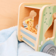 Dřevěná vkládačka Zvířátka Safari auto 9 ks Tooky Toy