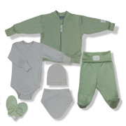 Souprava do porodnice 6D Bambus Green Bonsai olivová Esito