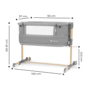 Dětská polohovatelná postýlka Neste grow Light Grey Full Wood Kinderkraft