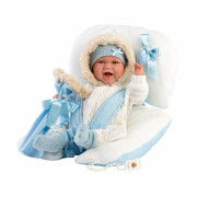 Realistická panenka miminko se zvuky a měkkým látkovým tělem Llorens