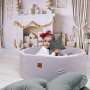 Suchý bazén Velvet šedý/modré kuličky Infantilo