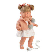 Realistická panenka Joelle se zvuky a měkkým látkovým tělem 38 cm Llorens