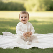 Kabátek vzor obdélníky bílá Baby Service