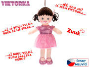 Panenka Viktorka hadrová 32 cm česky mluvící na baterie světle růžová 0 m+ 