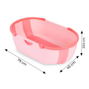 Dětská skládací cestovní vanička s odtokem růžová